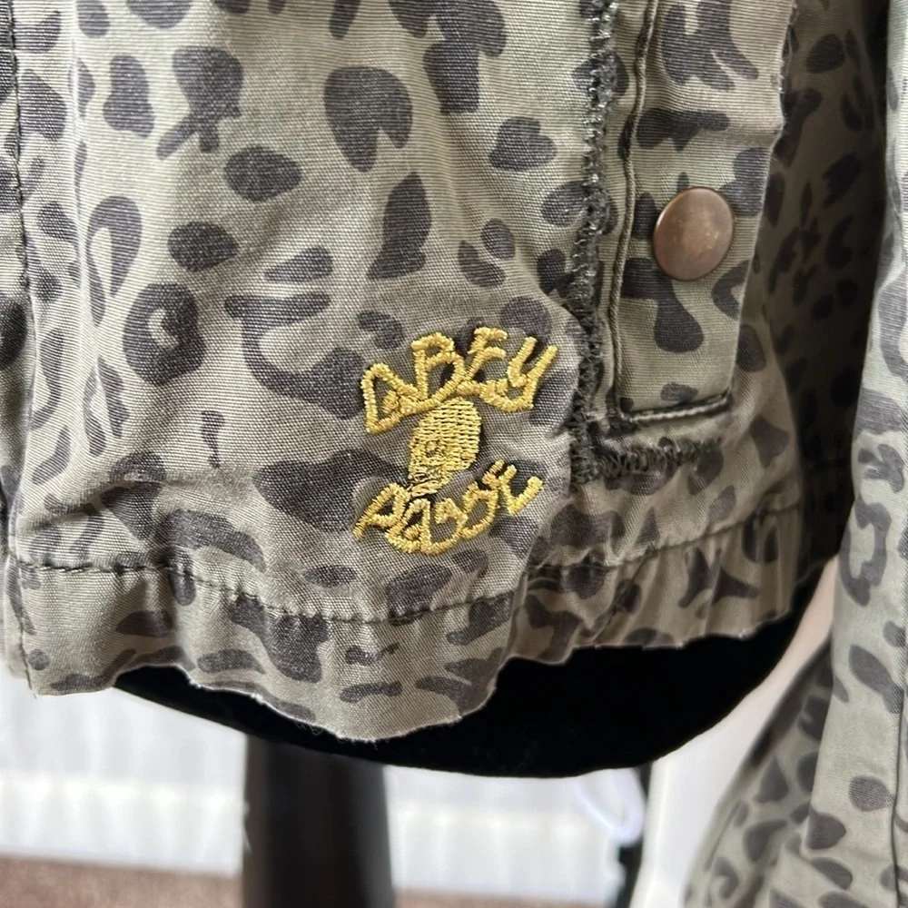 Obey Military Style Leopard Print Jacket
